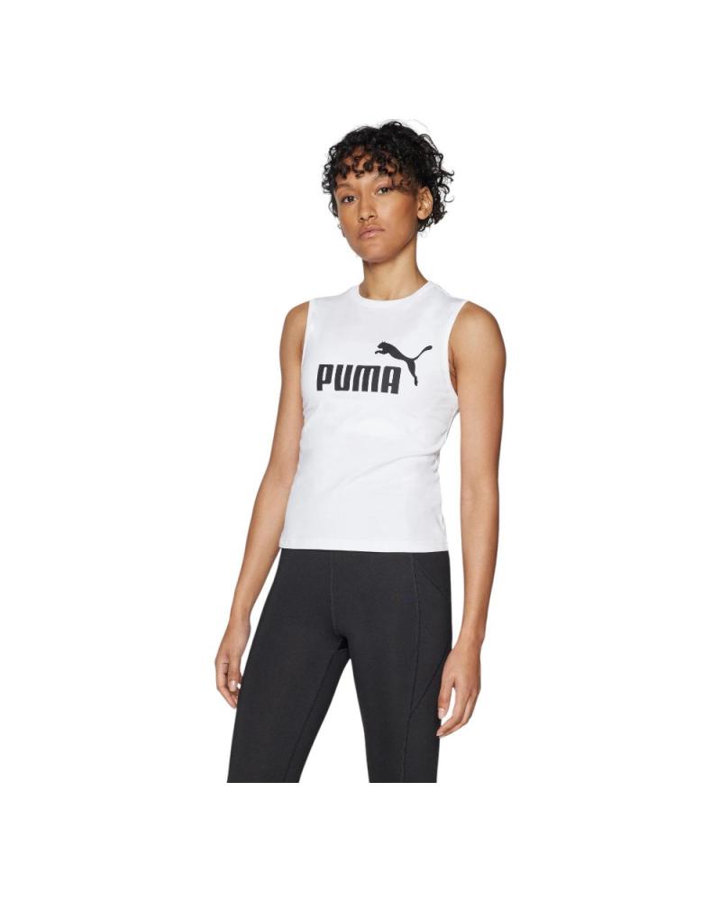 PUMA ESSENTIALS Nº1 SLIM - CAMISETA SIN MANGAS BLANCA 684968-02 CLARO