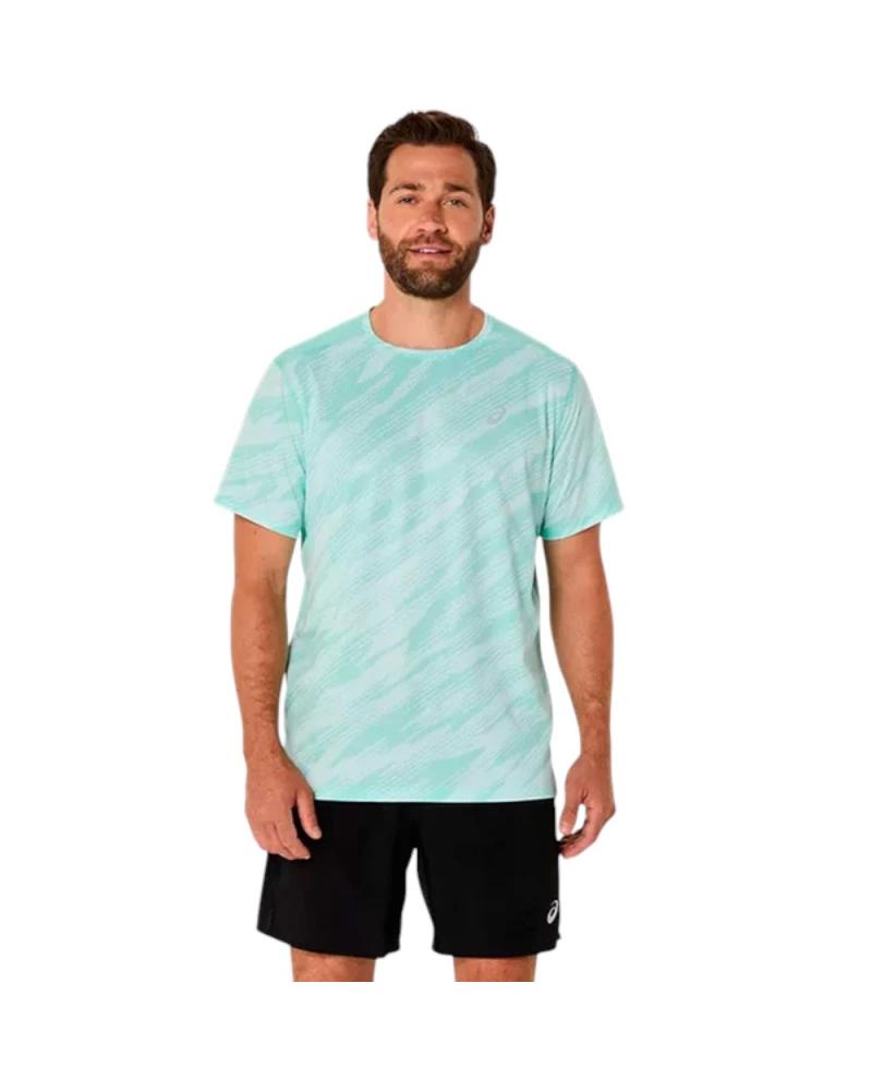 CAMISETA DE MANGA CORTA ASICS CORE ALL OVER PRINT 2011D212-300 VERDE VERDE