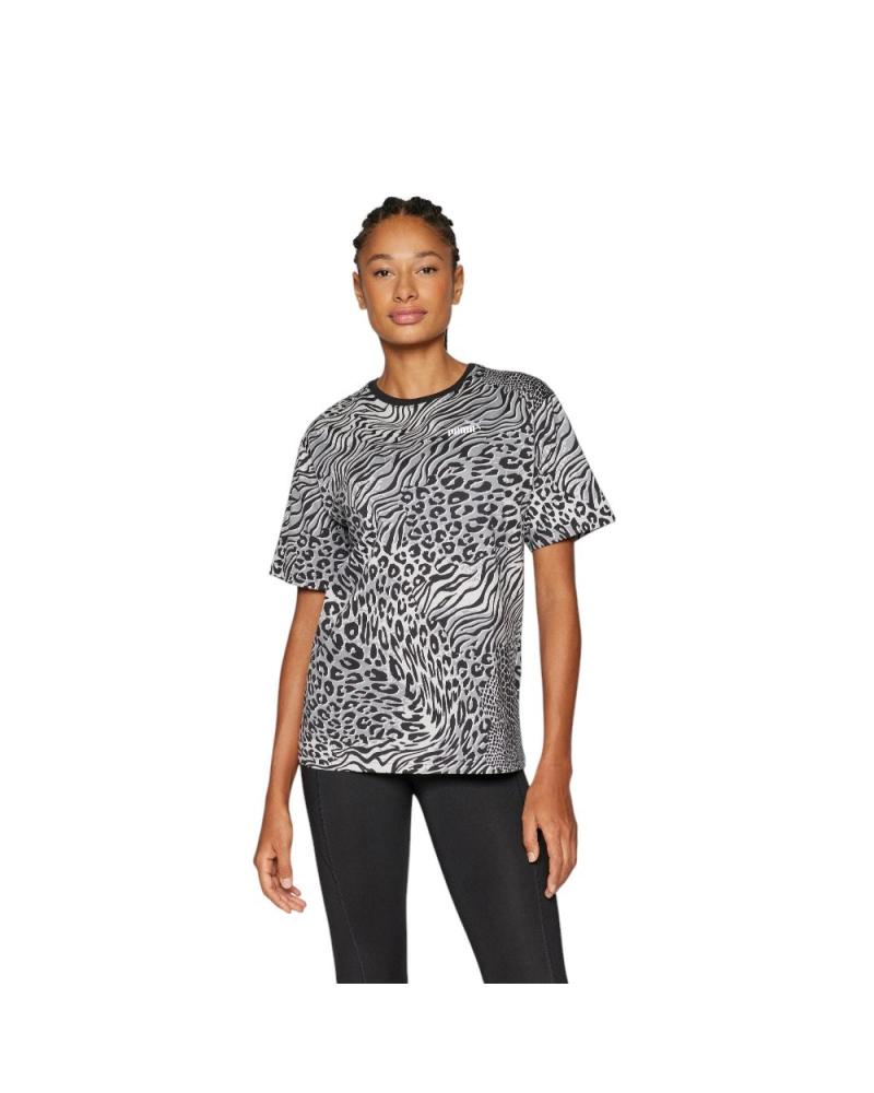 CAMISETA PUMA ESSENTIALS GRÁFICA LEOPARDO GRIS 688533 GRIS