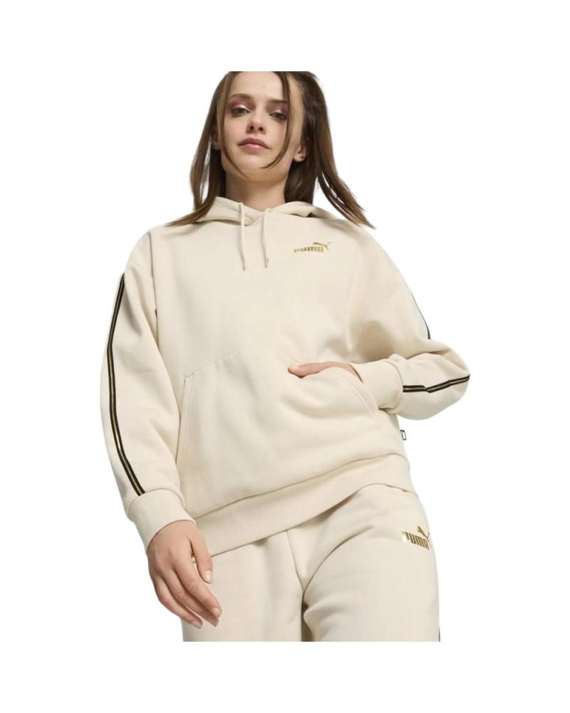 PUMA SUDADERA CON CAPUCHA ESSENTIALS TAPE MINIMAL GOLD BEIGE - 685293-87 BEIGE