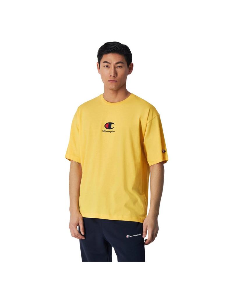 CAMISETA CHAMPION LEGACY LOGO BORDADO DE MANGA CORTA AMARILLA - REF. 219847-YS107 AMARILLO