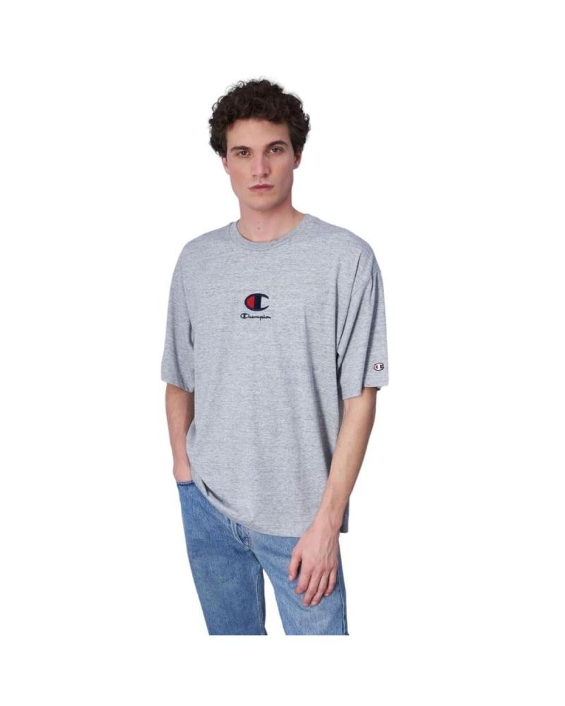 CHAMPION CAMISETA MANGA CORTA LEGACY LOGO BORDADO 219847-EM021 GRIS GRIS