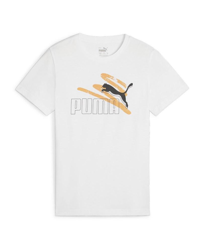 CAMISETA PUMA ESSENTIALS 2 LOGO LAB SUMMER PARA HOMBRE - BLANCA, REF. 678988 BLANCO
