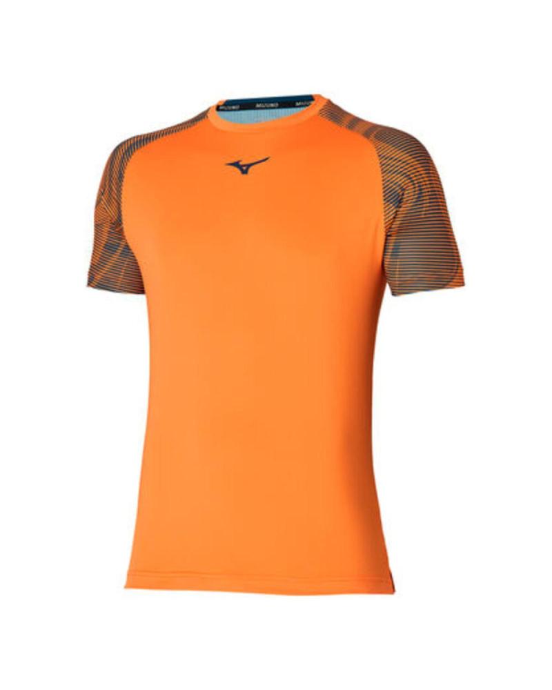 MIZUNO CAMISETA CHARGE SHADOW MANGA CORTA NARANJA CARROT GRIS GRIS