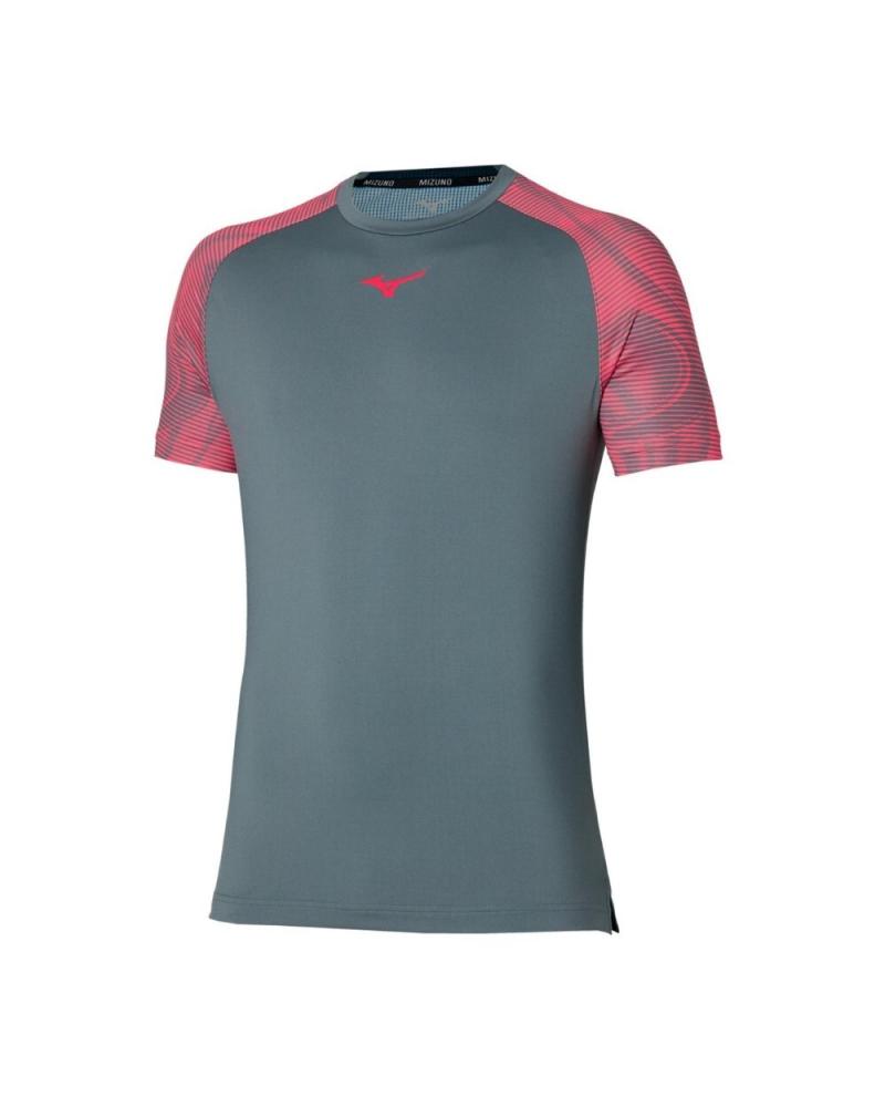 MIZUNO CAMISETA CHARGE SHADOW TURBULENCE MANGA CORTA GRIS GRIS
