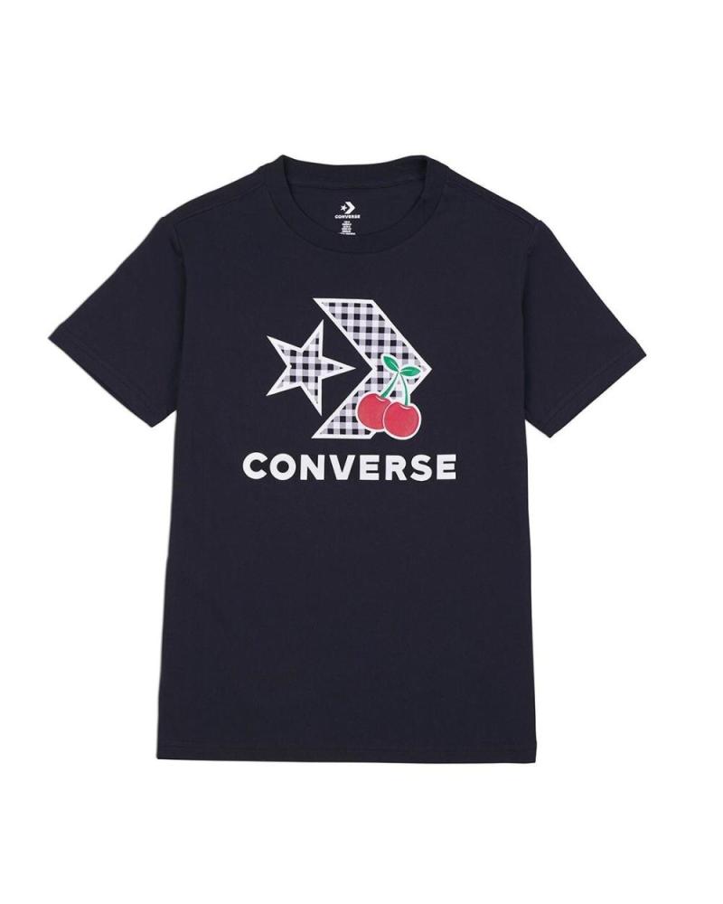 CAMISETA CONVERSE CHERRY STAR CHEVRON INFILL NEGRA 10026042-A NEGRO