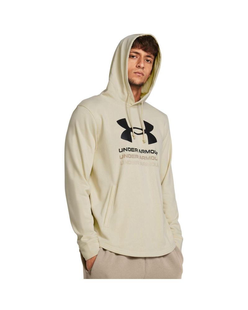 UNDER ARMOUR SUDADERA RIVAL TERRY GRAPHIC HOODIE BEIGE 1386047-273 1