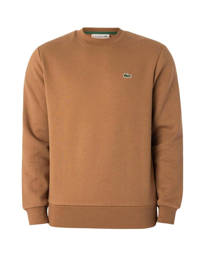 LACOSTE SUDADERA DE FELPA CEPILLADA SH960800 MARRÓN SIX BROWN BEIGE BEIGE
