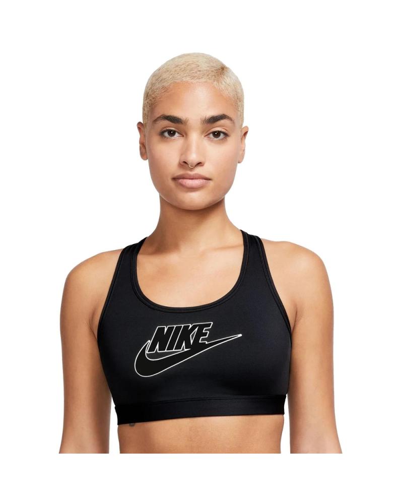 SUJETADOR DEPORTIVO NIKE SWOOSH MEDIUM SUPPORT FUTURA BRA FB4080-010 NEGRO NEGRO