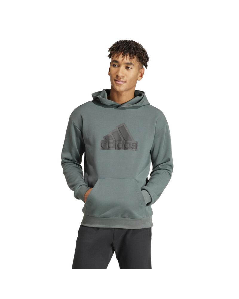 ADIDAS SUDADERA CON CAPUCHA FI BOS HD HIELEY IN3324 GRIS VERDUZCO VERDE