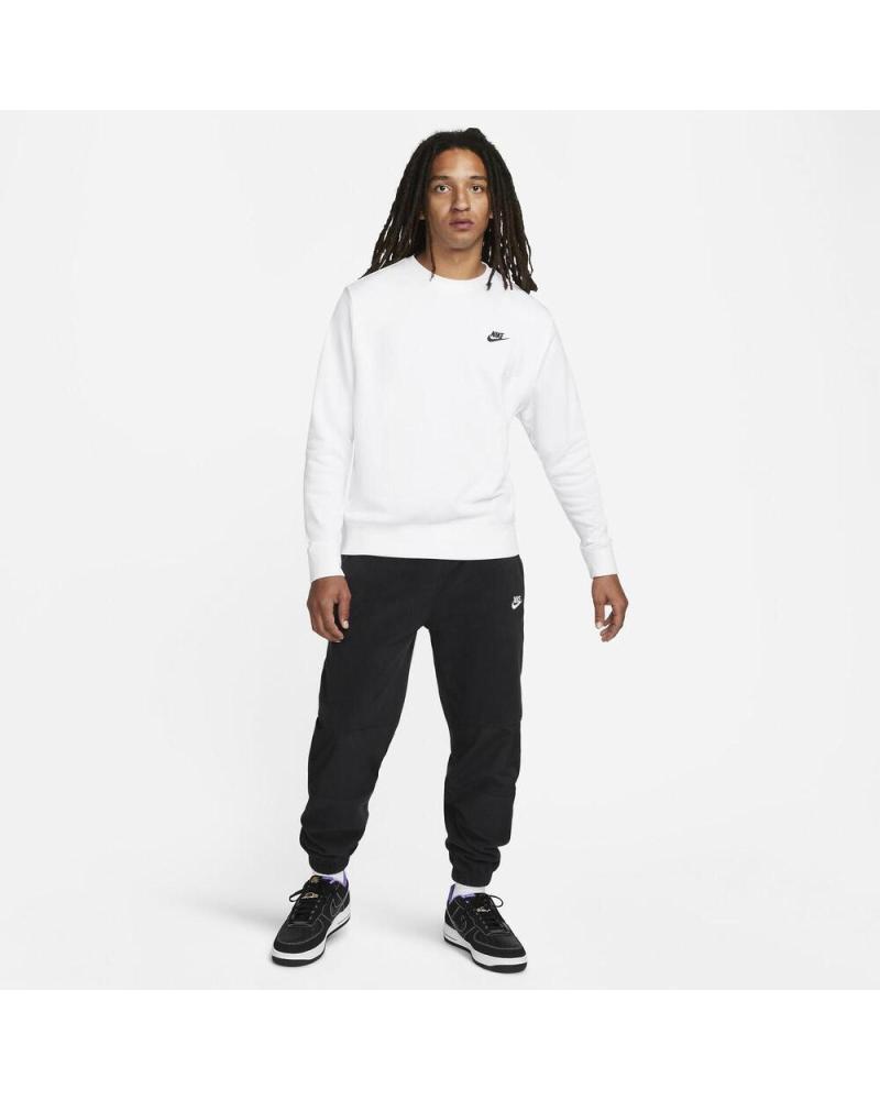 SUDADERA NIKE M NSW CLUB CREW FT BLANCA BV2666-100 BLANCO
