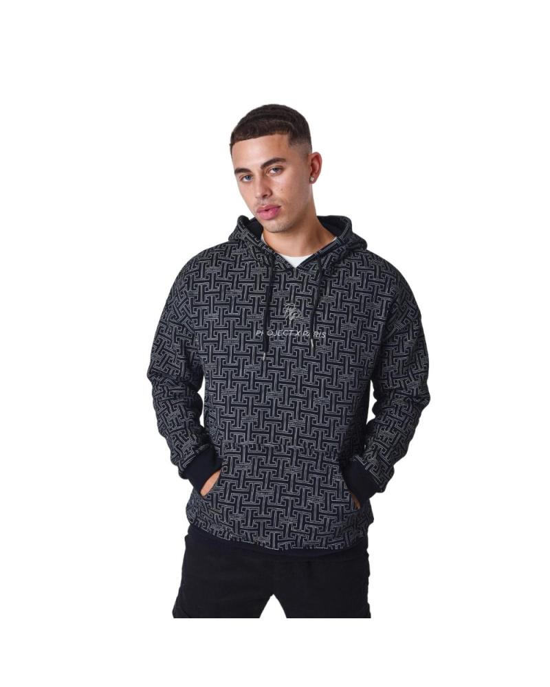 PROJECT X PARIS SUDADERA CON CAPUCHA PROJECT X PARIS ALL OVER LABYRINTH 2322100-BK NEGRO