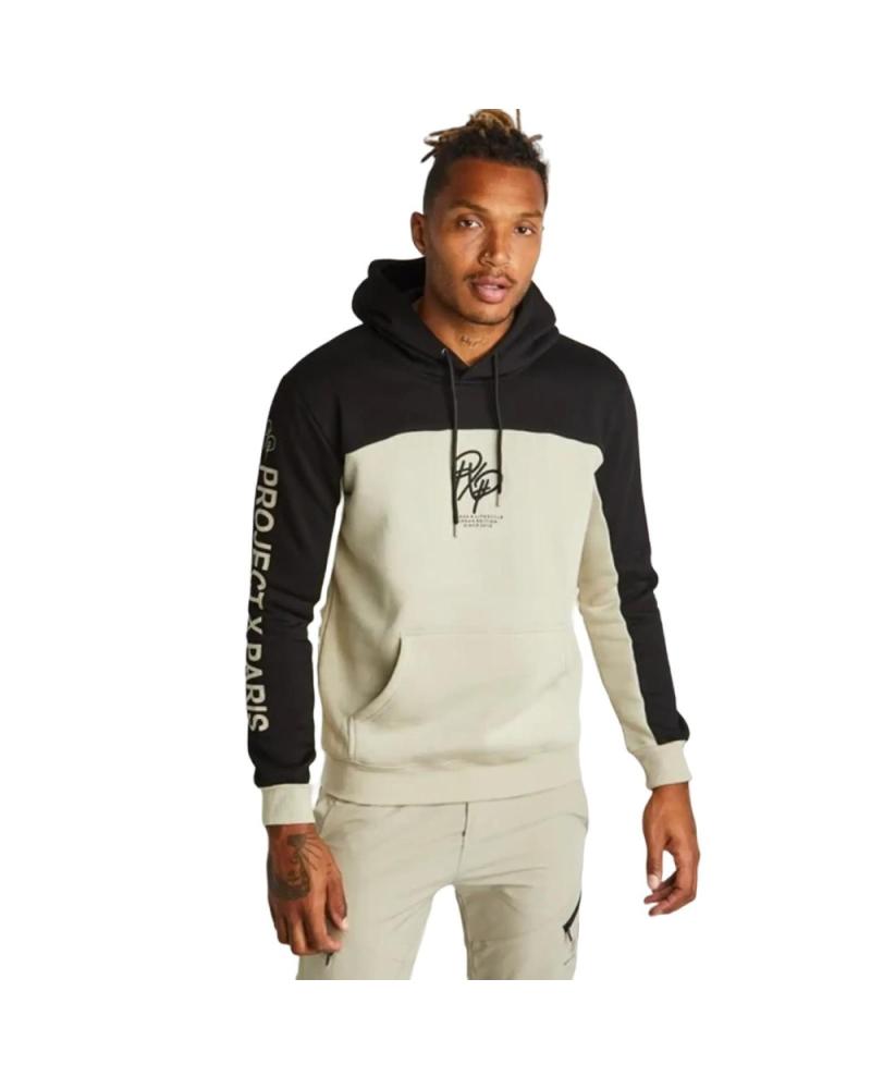 SUDADERA CON CAPUCHA PROJECT X PARIS BICOLOR 2322103-SGBK BEIGE Y NEGRO BEIGE