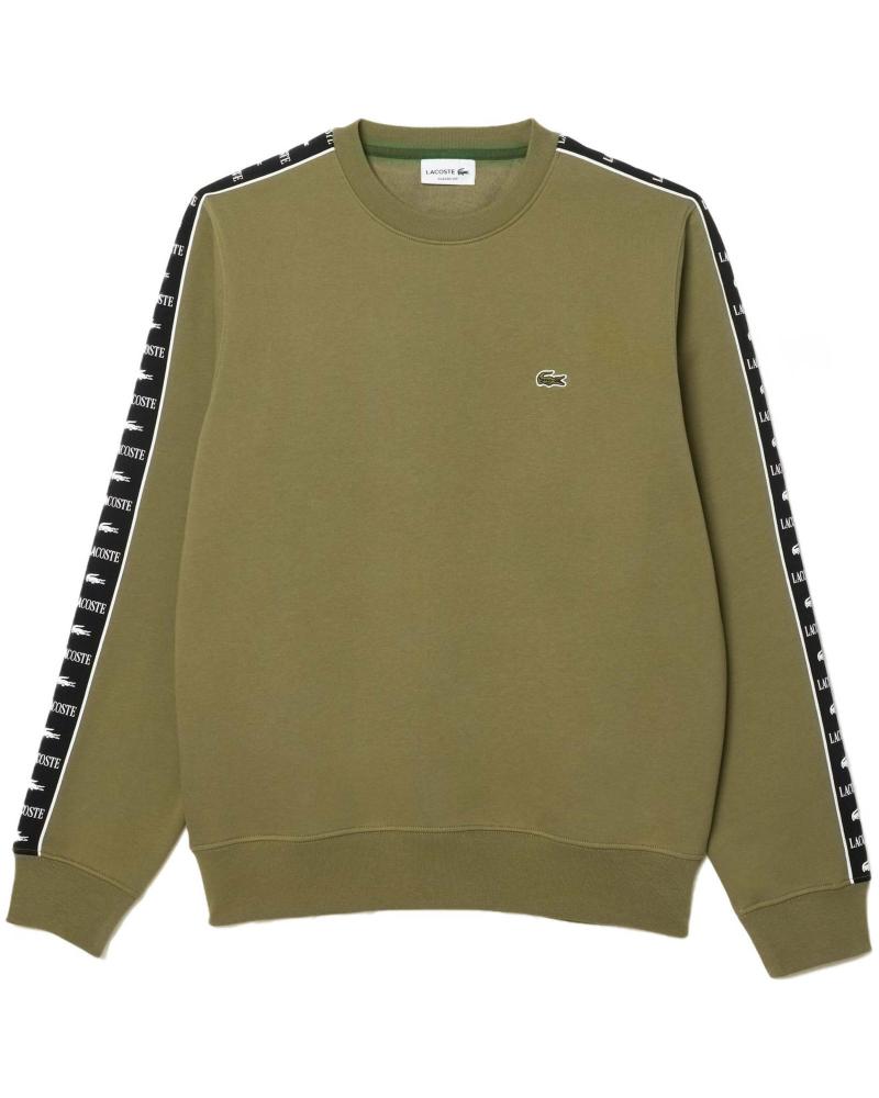 SUDADERA LACOSTE VERDE CON BANDAS EN MANGAS VERDE