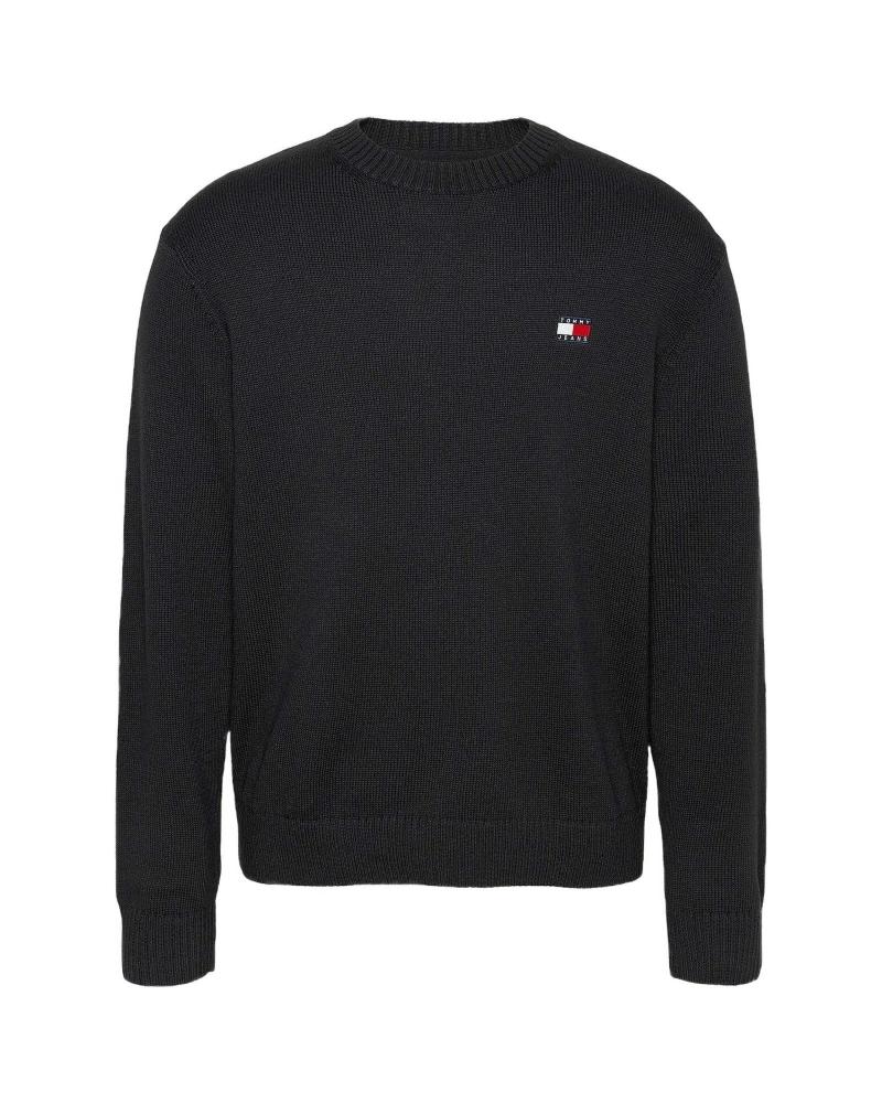 SUDADERA TOMMY HILFIGER NEGRA CON LOGO BORDADO NEGRO