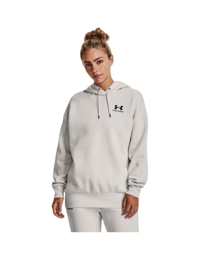 UNDER ARMOUR SUDADERA ESSENTIAL FLC HOODIE BLANCA 1379495-114 BLANCO