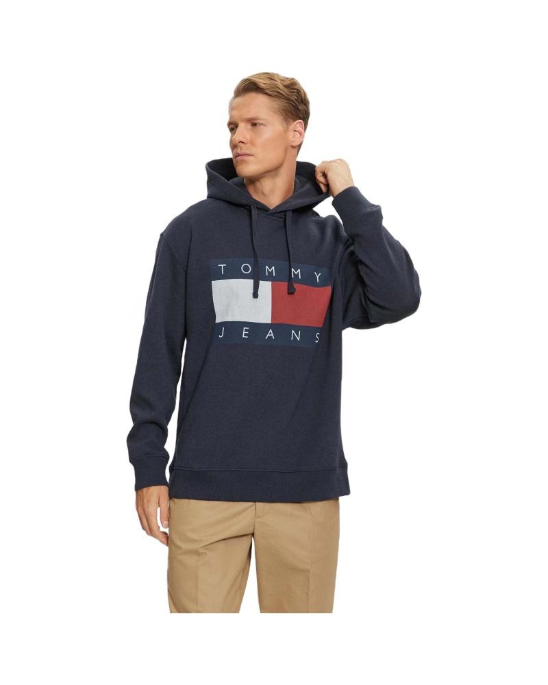 SUDADERA TOMMY HILFIGER CON CAPUCHA LOGO FLAG AZUL MARINO AZUL
