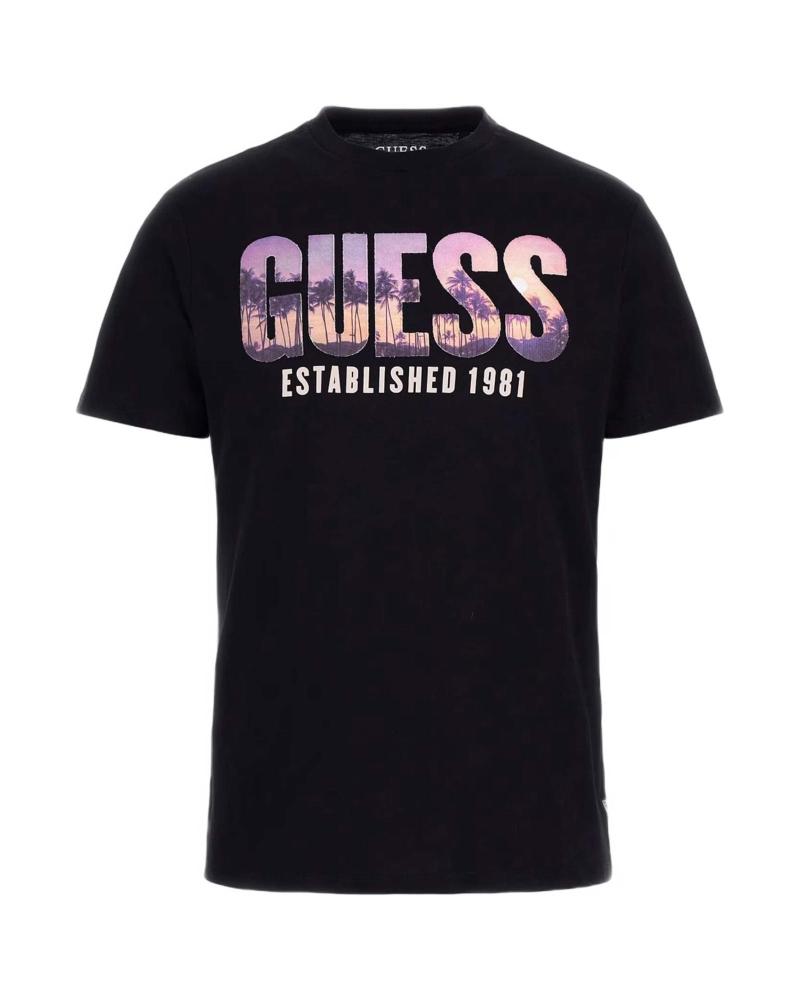 CAMISETA GUESS CITY OF PALMS NEGRA NEGRO