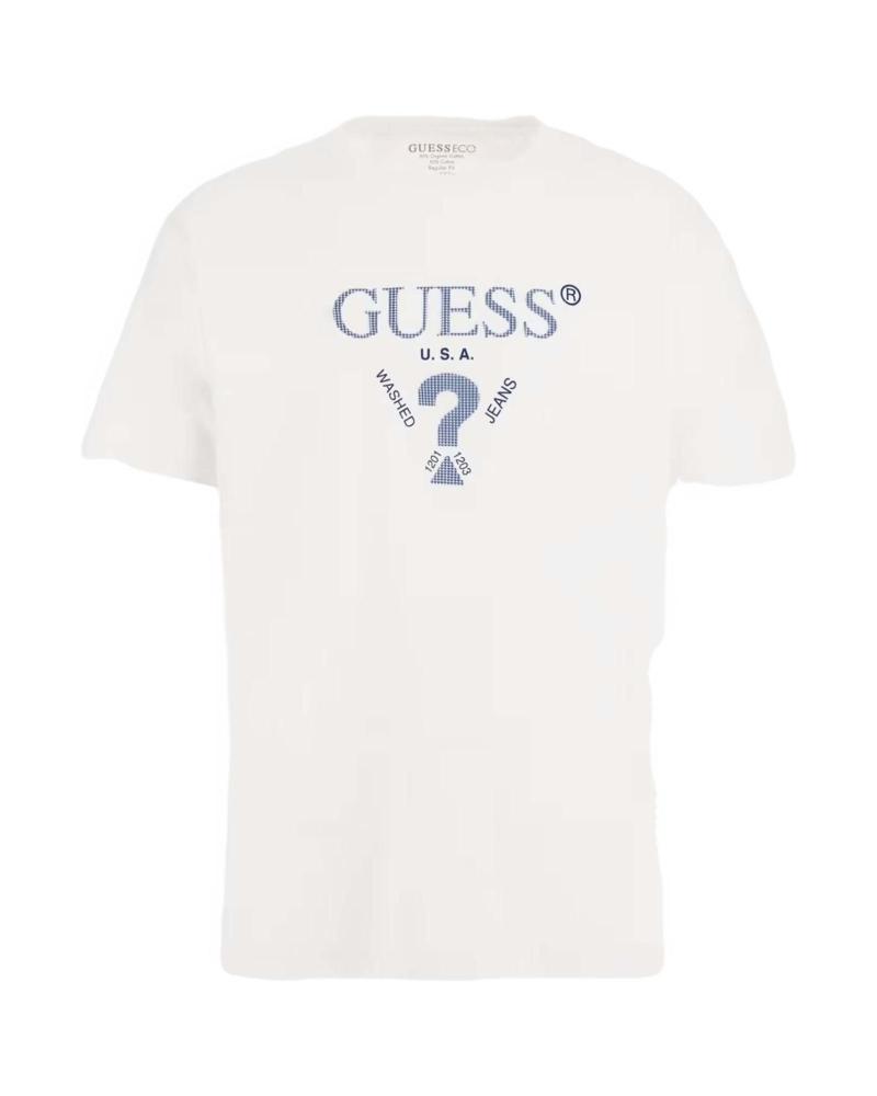 CAMISETA GUESS TREATED TRIANGLE BLANCA BLANCO