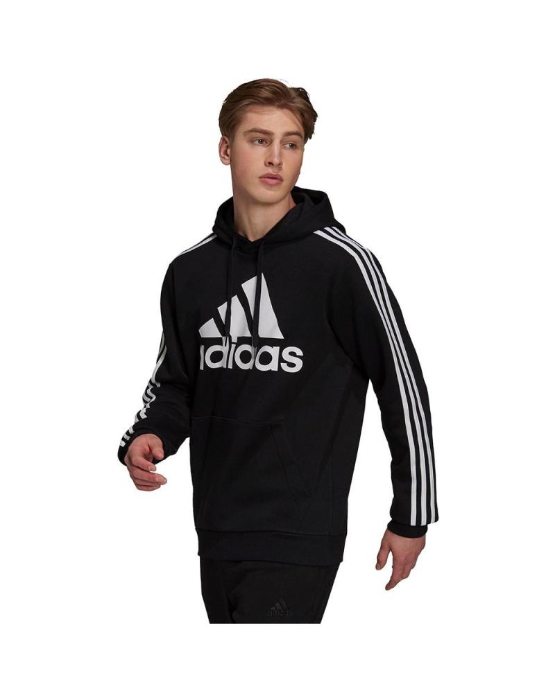 SUDADERA CON CAPUCHA ADIDAS ESSENTIALS 3 TIRAS H14641 NEGRO NEGRO