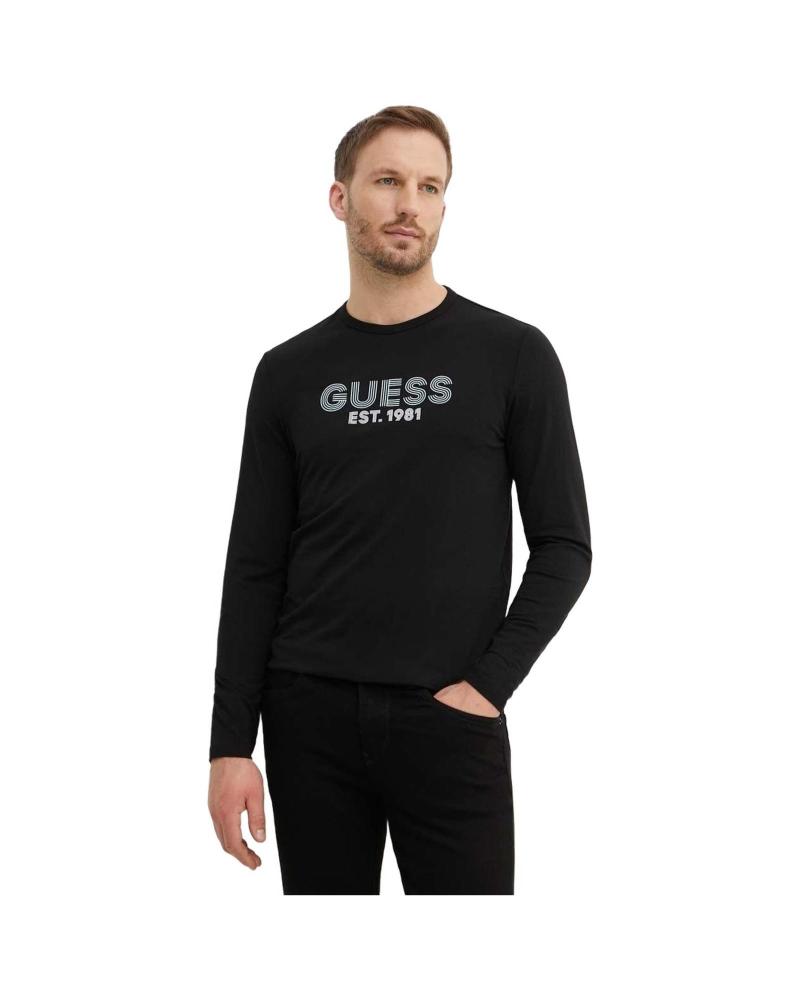 GUESS CAMISETA MANGA LARGA CLASSIC DESIGN NEGRA NEGRO