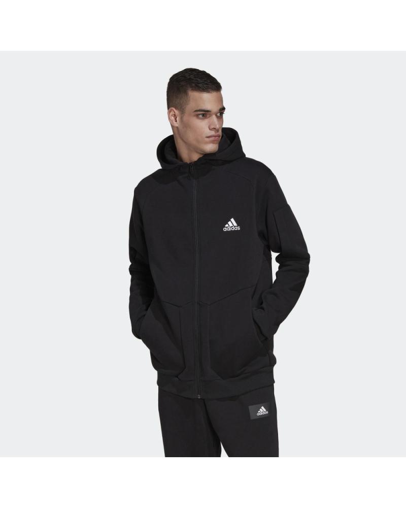 SUDADERA CON CAPUCHA ADIDAS E4GMDY FL FZ HL6896 NEGRA NEGRO