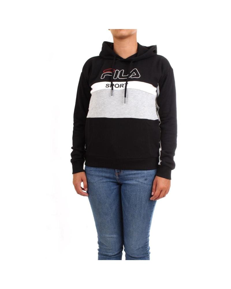 SUDADERA CON CAPUCHA FILA MIKA MUJER 682853 - NEGRO Y BLANCO NEGRO