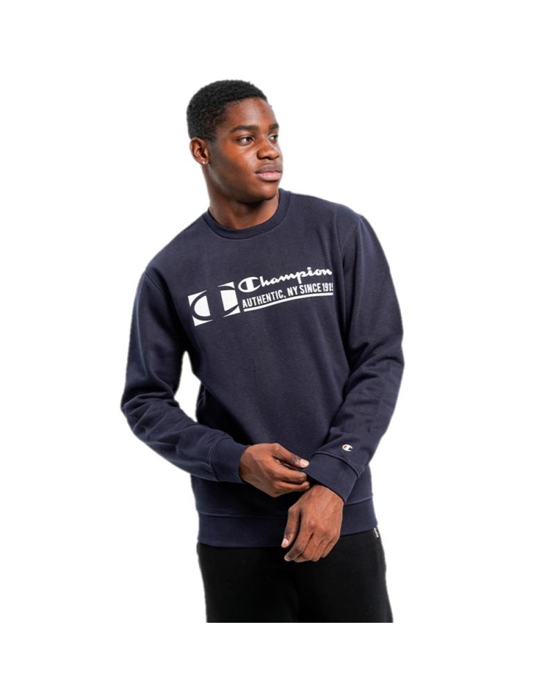 SUDADERA CHAMPION LEGACY 217995-BS501 AZUL MARINO CON LOGO GRÁFICO AZUL MARINO