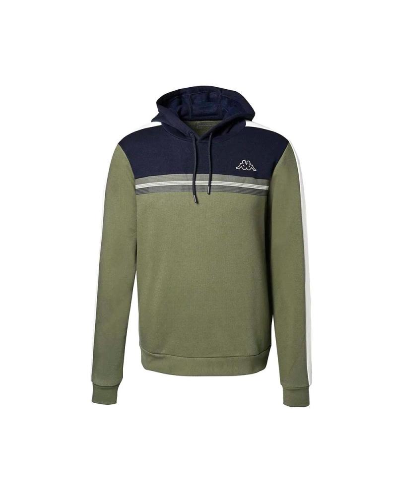 SUDADERA KAPPA CON CAPUCHA IMAGIN ACTIVE 371238W-A02 OLIVA MARINO MULTICOLOR MULTICOLOR