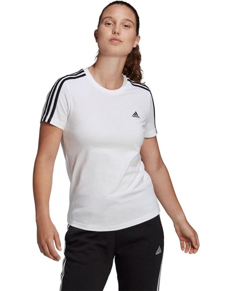 CAMISETA ADIDAS W 3S T CON 3 RAYAS GL0783 BLANCA BLANCO