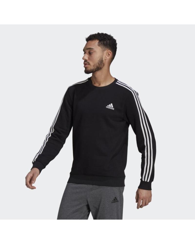 SUDADERA ADIDAS 3 RAYAS FLEECE NEGRA GK9106 NEGRO