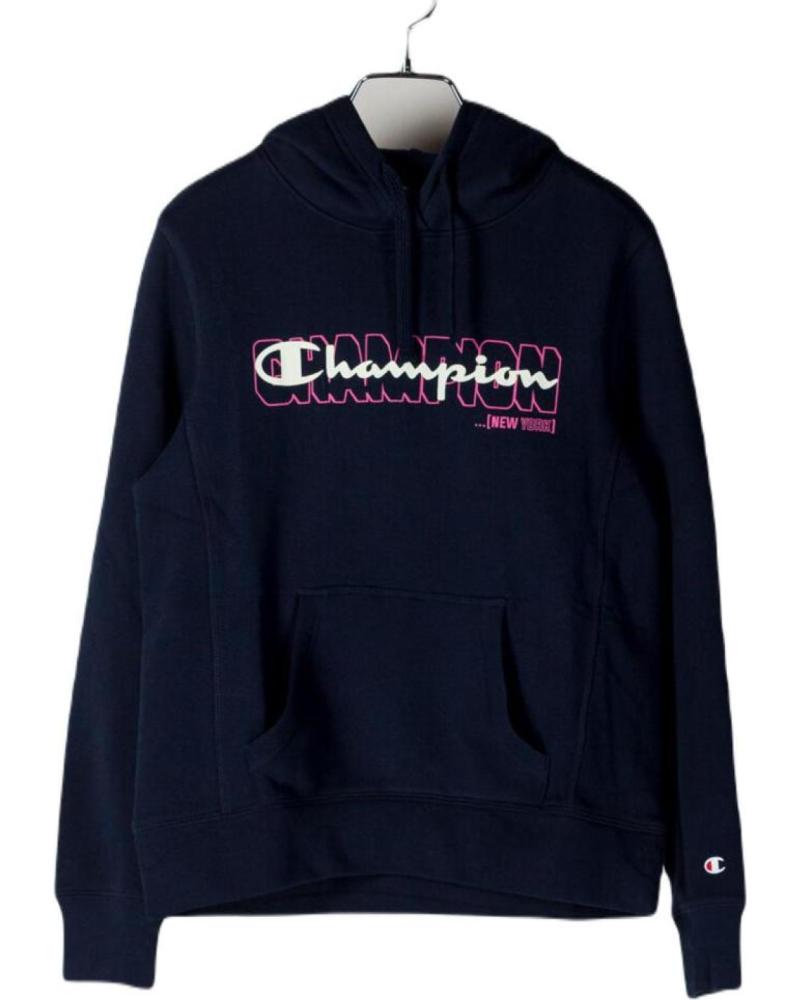 SUDADERA CHAMPION CON CAPUCHA AZUL MARINO MODELO 113356-BS501 AZUL MARINO