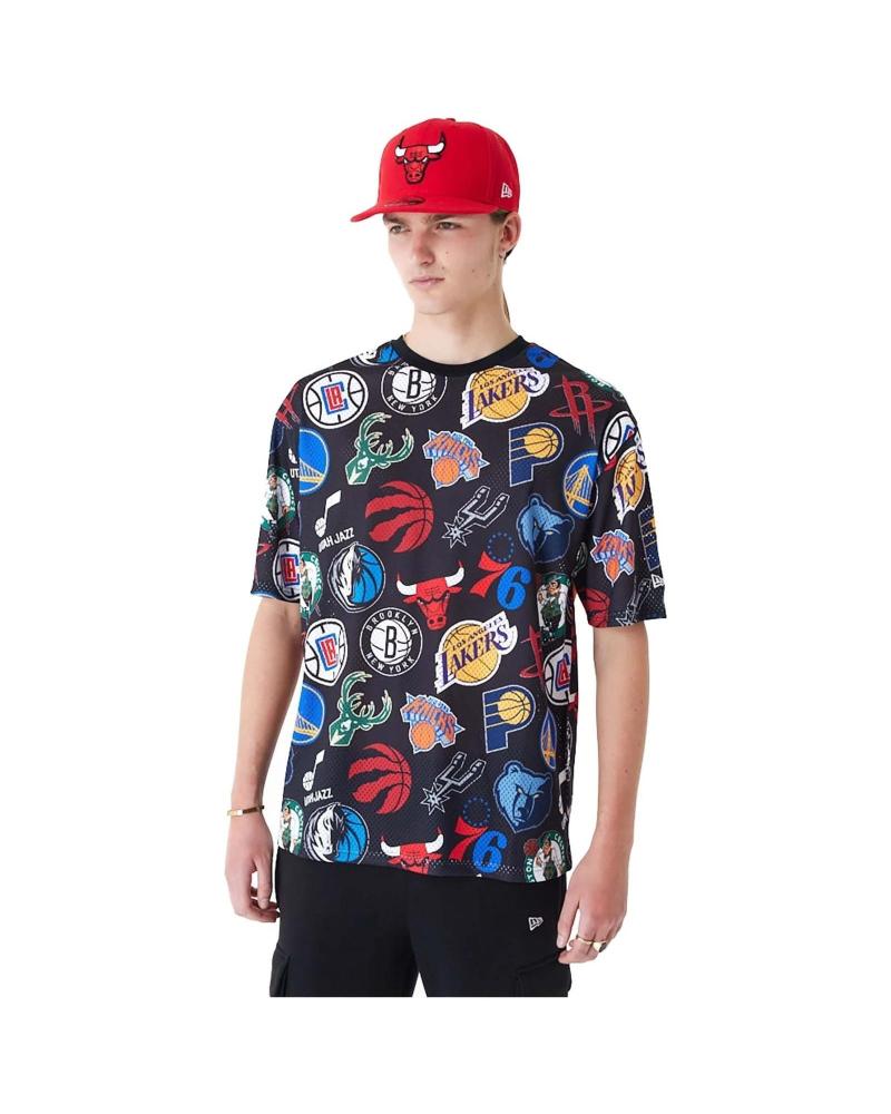 CAMISETA NEW ERA NBA MESH NEGRA PARCHES EQUIPOS NEGRO