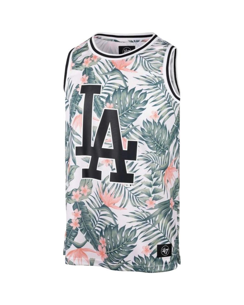 47 BRAND CAMISETA DE TIRANTES HOMBRE ESTAMPADO TROPICAL CON LOGO LA VERDE