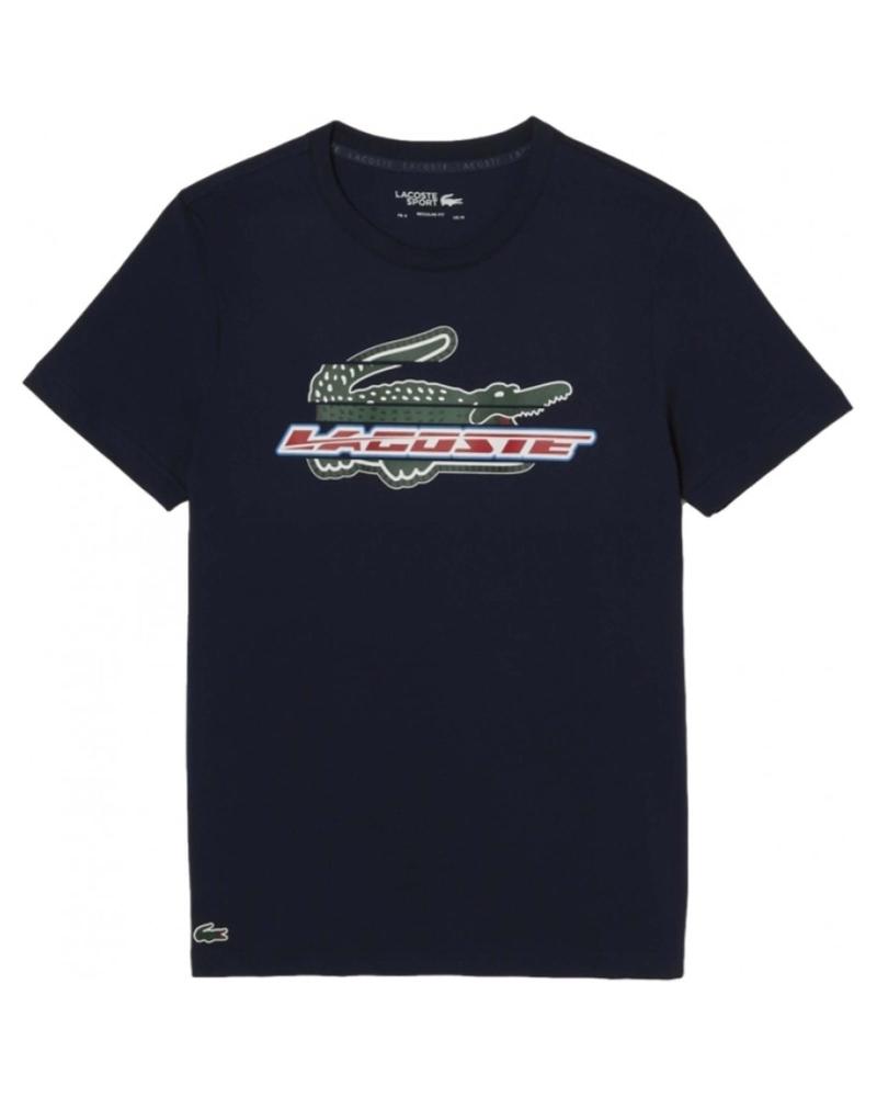 CAMISETA LACOSTE AZUL MARINO CON LOGO GRÁFICO AZUL
