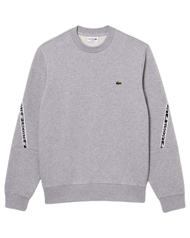 LACOSTE SUDADERA CLÁSICA GRIS CON DETALLES GRIS