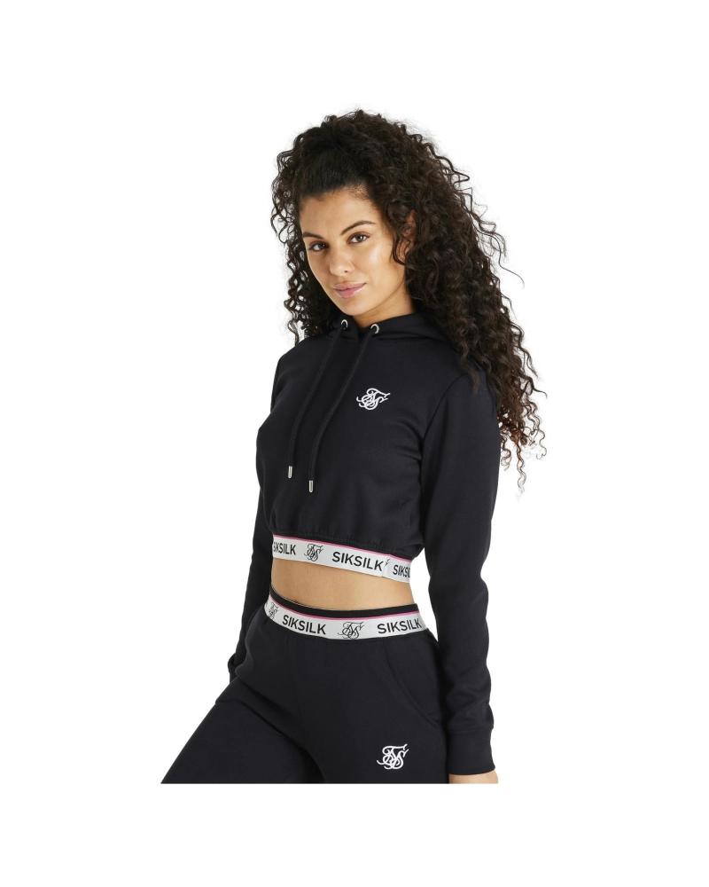 SUDADERA SIKSILK ELETTRA TRACK TOP NEGRA NEGRO