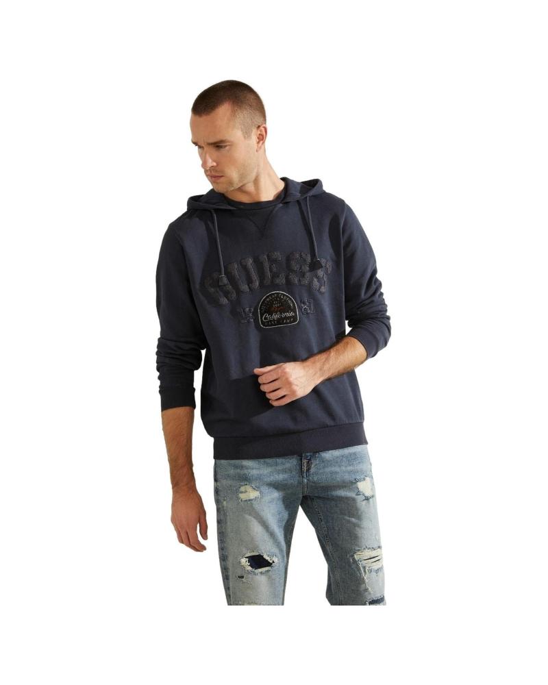 GUESS SUDADERA MURRAY HOODIE FLEECE AZUL AZUL