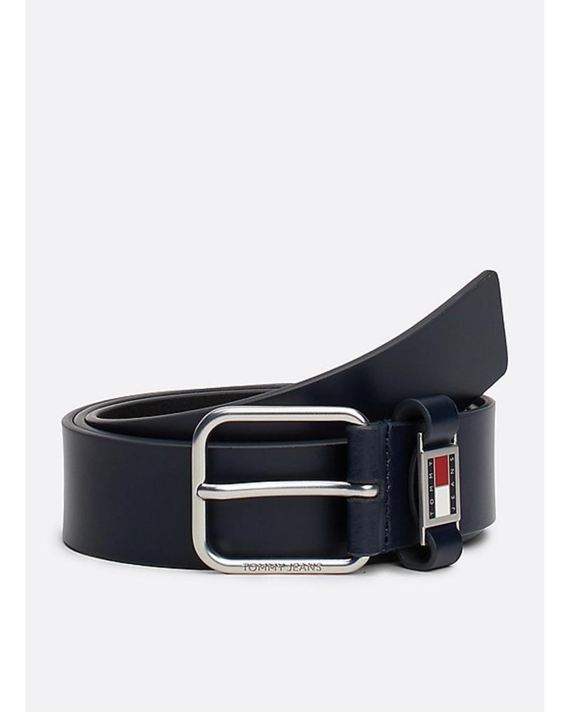 CINTURÓN TOMMY HILFIGER TJM SCANTON 3.5 AM0AM12045 MARINO CON HEBILLA CUADRADA MARINO