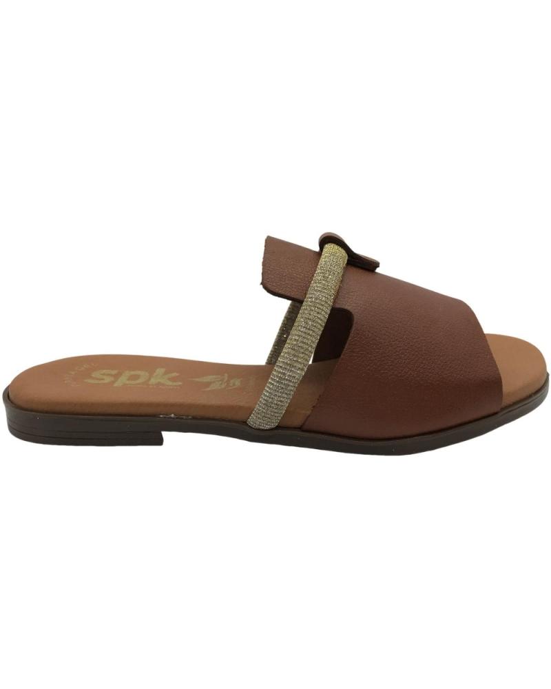 de SPK SANDALIA PLANA PIEL MUJER 2507 CUERO