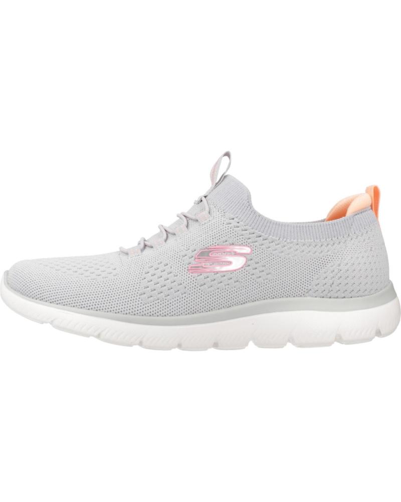 SKECHERS SUMMITS TOP PLAYER ZAPATILLAS GRIS CON DETALLES ROSAS GYMT