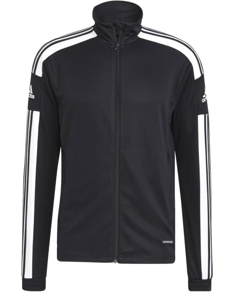 ADIDAS CHAQUETA DEPORTIVA CON CREMALLERA NEGRA Y 3 RAYAS BLANCAS NEGRO