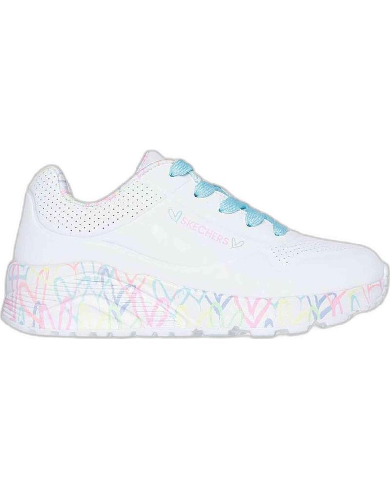 SKECHERS ZAPATILLAS UNO LITE BLANCAS UNISEX PARA NIÑOS BLANCO