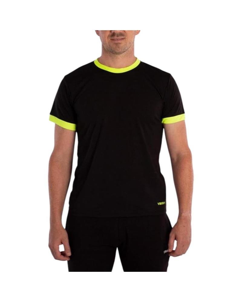 CAMISETA DE PÁDEL VIBOR-A LETHAL 41990-A03 NEGRA CON DETALLES AMARILLOS NEGRO