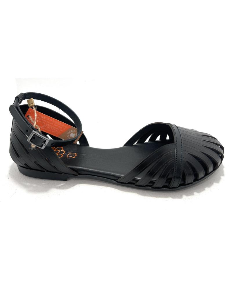 PORRONET SANDALIA PIEL CANGREJERA HEBILL NEGRO