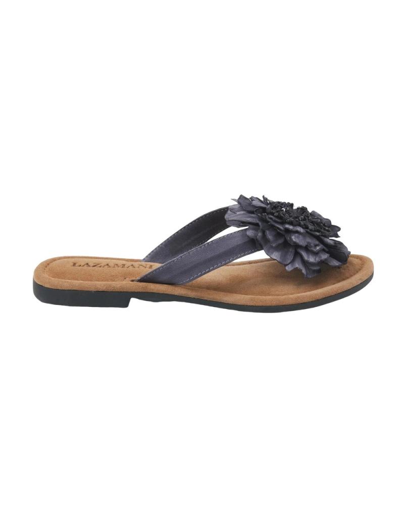 de LAZAMANI SANDALIAS DE PIEL CON ADORNO DE PIEL BLACK