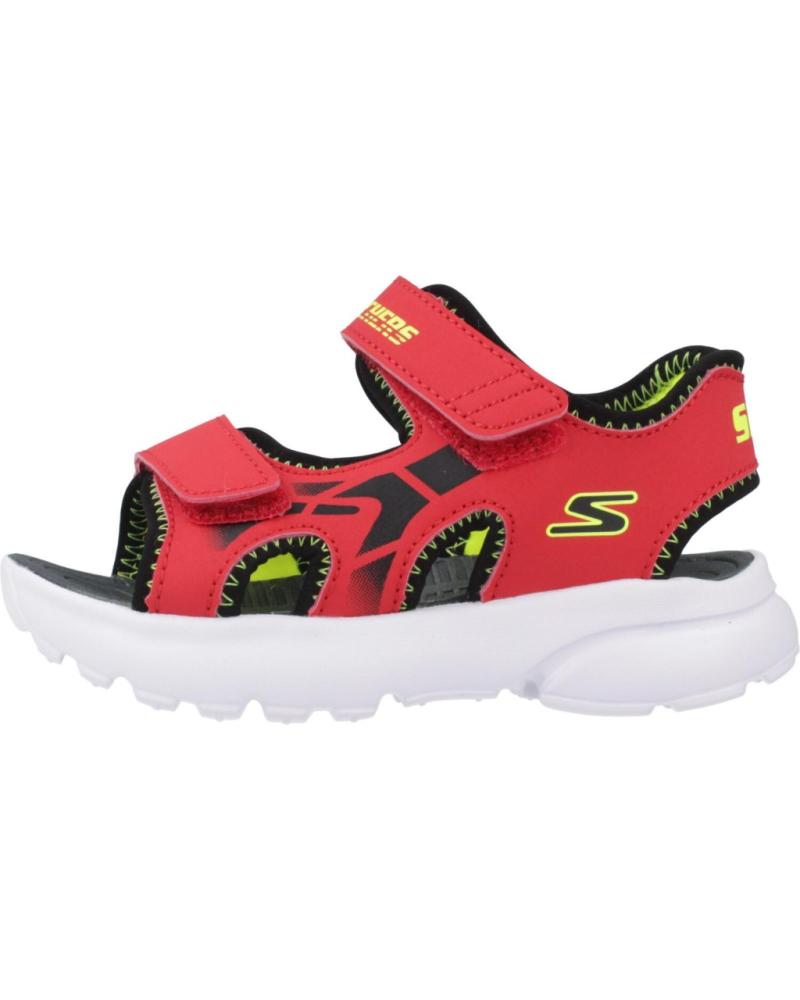 SKECHERS SANDALIAS NINO MODELO RAZOR SPLASH COLOR ROJO RDBK