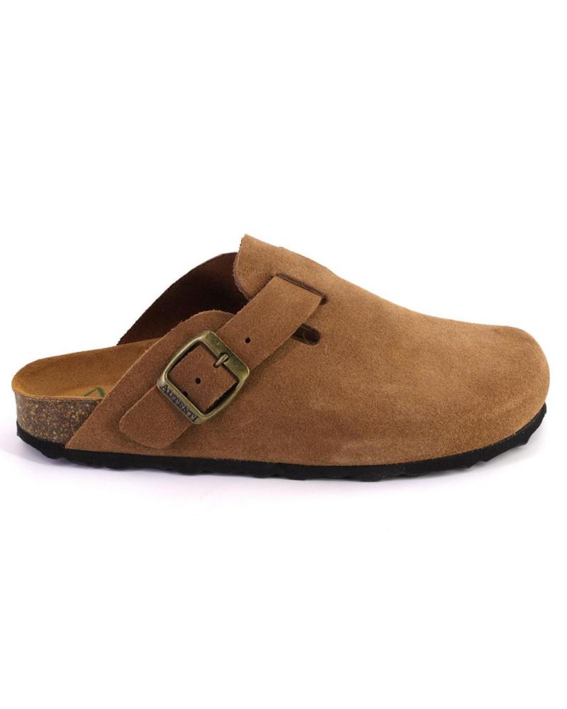 de AUTENTI 355 ZUECOS O MULES DE MUJER ANTE SERRAJE MARRON