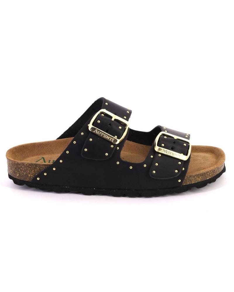 de AUTENTI 13843 ZUECOS O MULES DE MUJER NEGRO PIEL CUERO