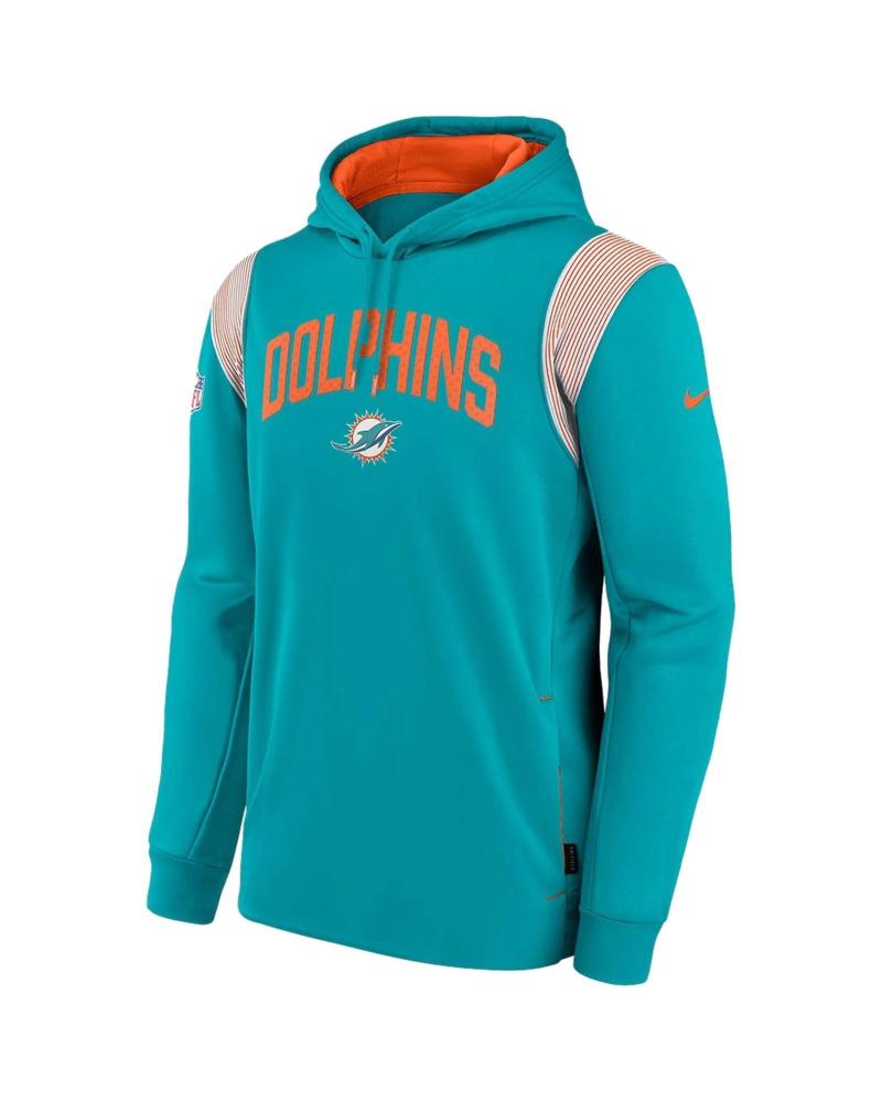 SUDADERA CON CAPUCHA FANATICS DOLPHINS AZUL TURQUESA PARA HOMBRE AZUL
